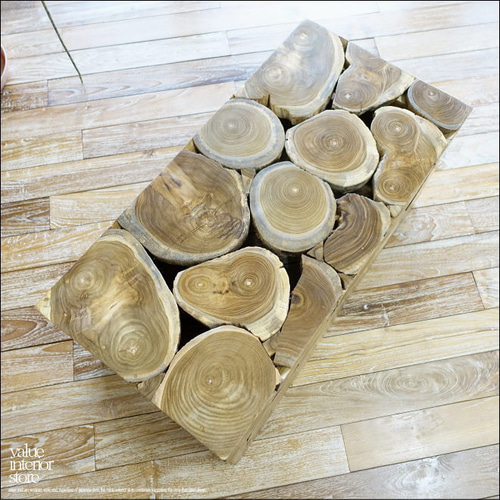 チーク無垢材 ブロックベンチN/A 椅子 長椅子 スツール ナチュラル