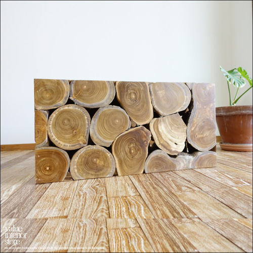 チーク無垢材 ブロックベンチN/A 椅子 長椅子 スツール ナチュラル