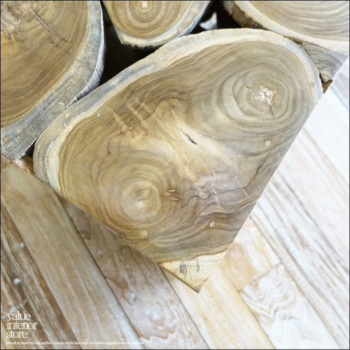 チーク無垢材 ブロックベンチN/A 椅子 長椅子 スツール ナチュラル