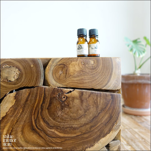 無垢 チークブロックスツールN 40x40cm 銘木 チーク ブロック スツール