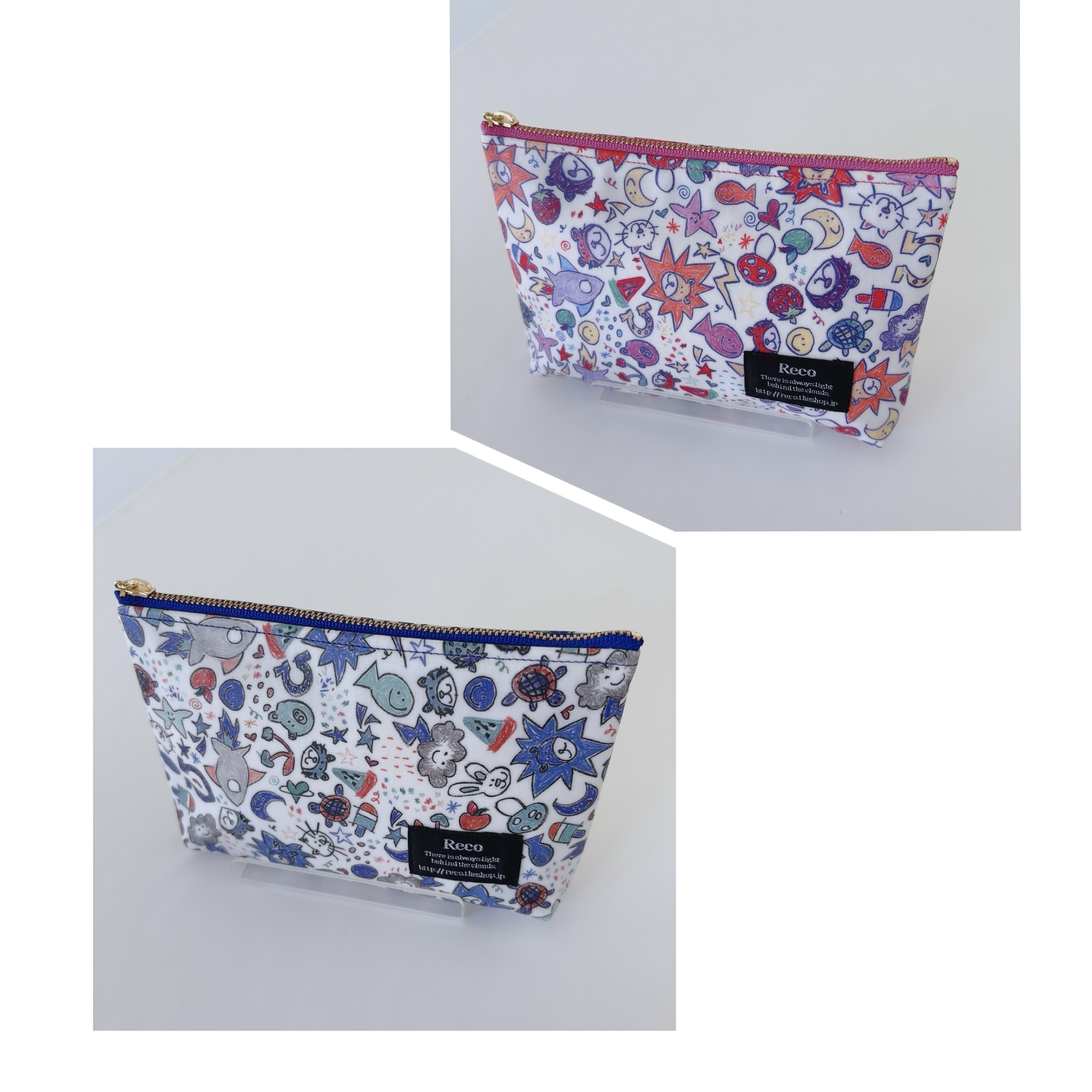 【リバティ・ラミネート】化粧ポーチMサイズ　オデット