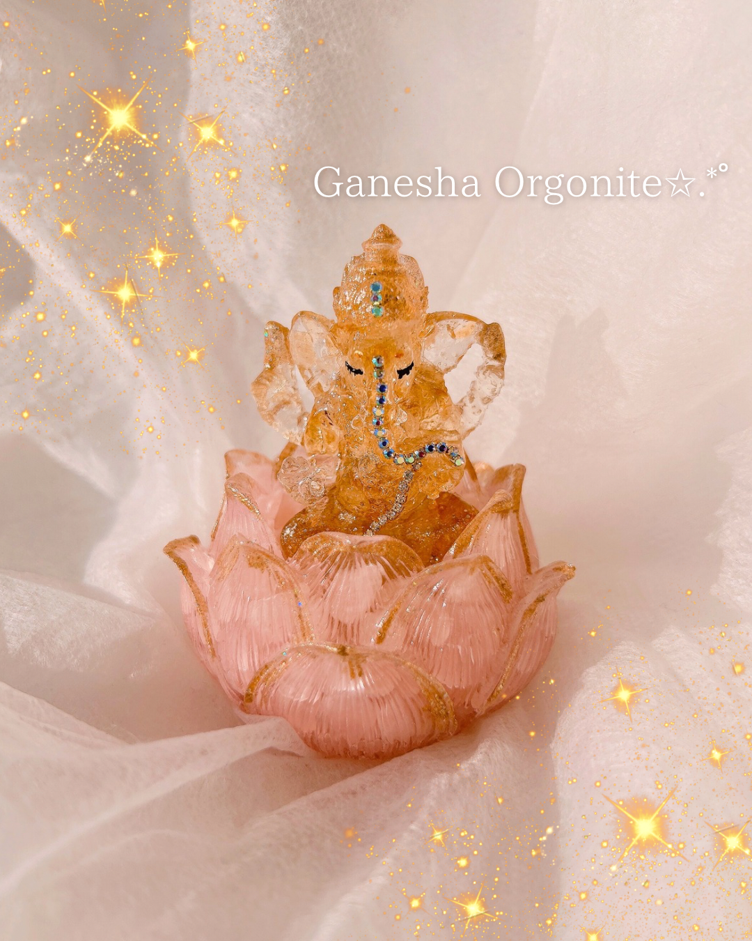 太陽色に輝く黄金ガネーシャOrgonite♥️✨️