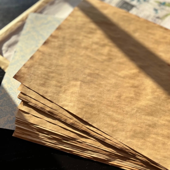 コーヒー染め紙25枚 A4サイズ ジャンクジャーナル ラベル創り 平袋創り