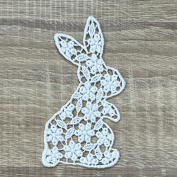 うさぎ柄レース 綿ケミカルレースモチーフ うさぎ NO.OC22327 レース はんどくらふと