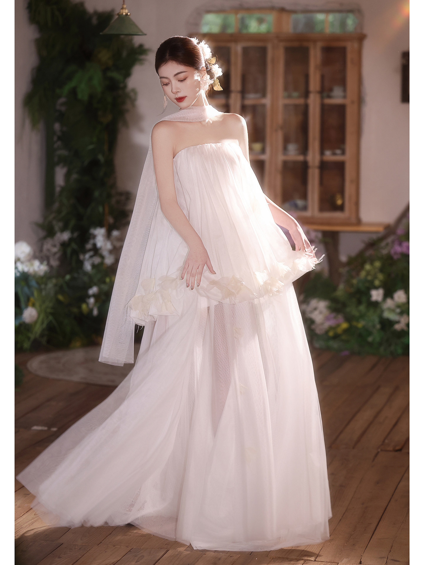 綺麗 白 オフショルダー ウェディングドレス 結婚式 花嫁 誕生日 成人式 パーティー 前撮り 披露宴 A7292