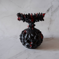 3.5号流紋黒紅鬼鉢台389　塊根植物　多肉植物　アガベ　盆栽　植木鉢　作家鉢　鉢台　沖縄 3枚目の画像