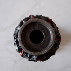 3.5号流紋黒紅鬼鉢台389　塊根植物　多肉植物　アガベ　盆栽　植木鉢　作家鉢　鉢台　沖縄 7枚目の画像