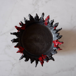 3.5号流紋黒紅鬼鉢台389　塊根植物　多肉植物　アガベ　盆栽　植木鉢　作家鉢　鉢台　沖縄 5枚目の画像