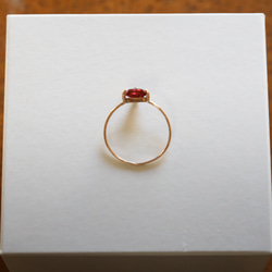 （獨一無二的10K黃金）三角形石榴石戒指（6毫米，12號） 第6張的照片