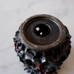 3.5号流紋黒紅鬼鉢台390　塊根植物　多肉植物　アガベ　盆栽　植木鉢　作家鉢　鉢台　沖縄 6枚目の画像