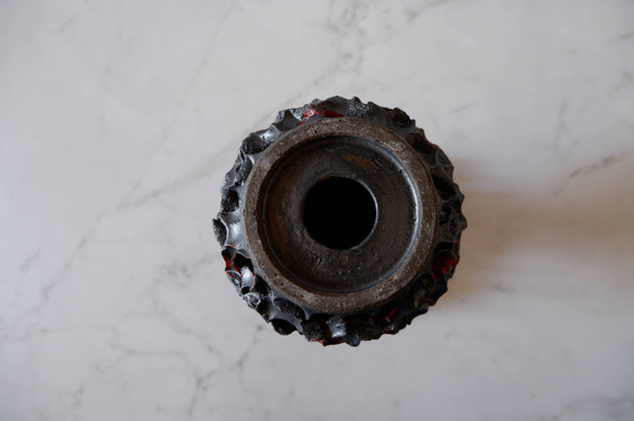 3.5号流紋黒紅鬼鉢台390　塊根植物　多肉植物　アガベ　盆栽　植木鉢　作家鉢　鉢台　沖縄 7枚目の画像