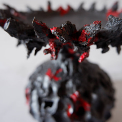 3.5号流紋黒紅鬼鉢台390　塊根植物　多肉植物　アガベ　盆栽　植木鉢　作家鉢　鉢台　沖縄 2枚目の画像