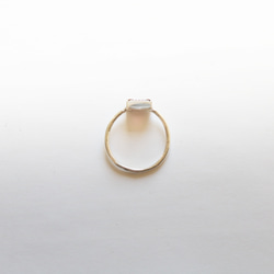 （925銀）寶石級矩形石榴石銀戒指（6*4毫米） 第4張的照片