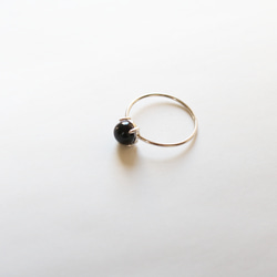 （925銀）黑瑪瑙銀戒指（6毫米） 第6張的照片