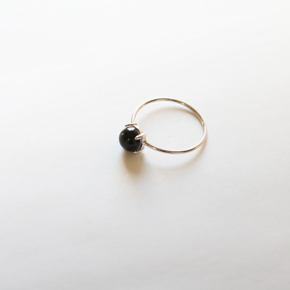 （925銀）黑瑪瑙銀戒指（6毫米） 第6張的照片