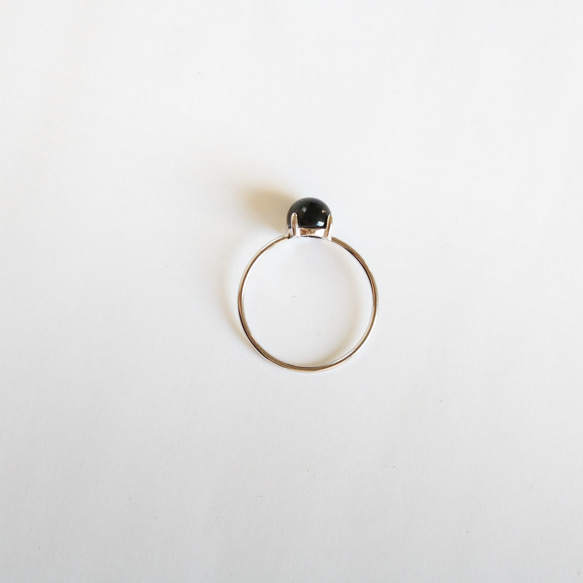 （925銀）黑瑪瑙銀戒指（6毫米） 第4張的照片