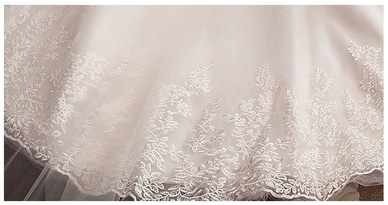 トレーン 白 ウェディングドレス ロング レース刺繡 長袖 豪華 韓国風 花嫁 前撮り 披露宴 AK097-1