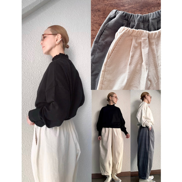 兩種顏色可選❤️選擇你的尺寸❗️寬鬆蓬鬆的馬戲褲❤️寬條燈芯絨❤️精緻休閒的版型❤️ 第1張的照片