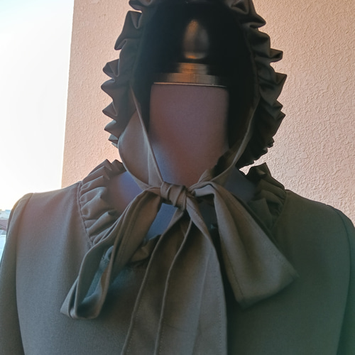 黒留袖ワンピース＆フリルハット…着物リメイク…ハンドメイド…パーティ