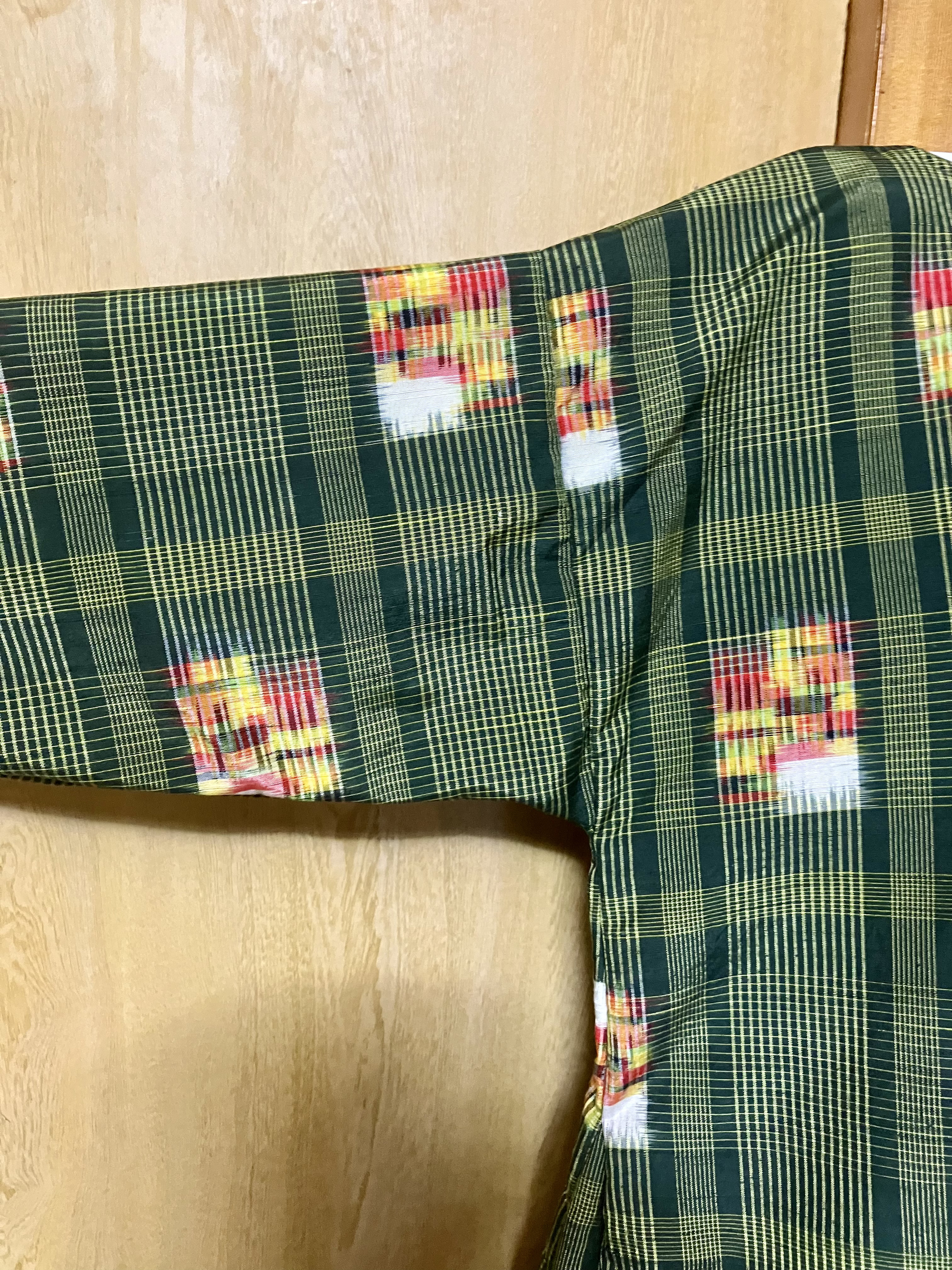 着物リメイク　ワンピース　紬　ゆったり　Ｌサイズ