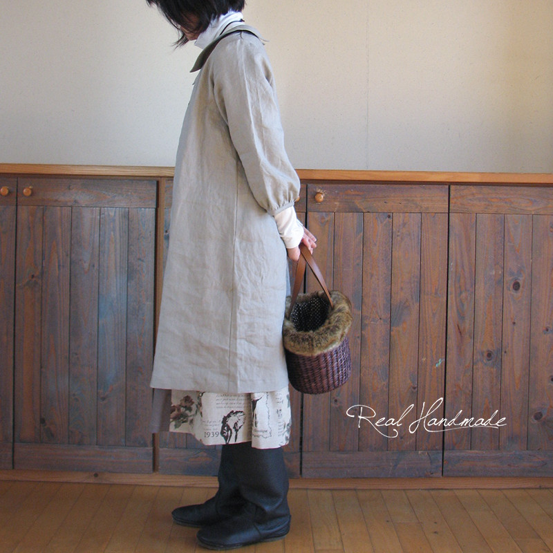 [予約販売] ヨーロッパリネンフラットカラーピンタックワンピース