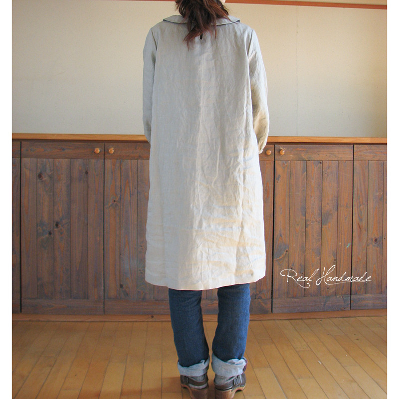 [予約販売] ヨーロッパリネンフラットカラーピンタックワンピース