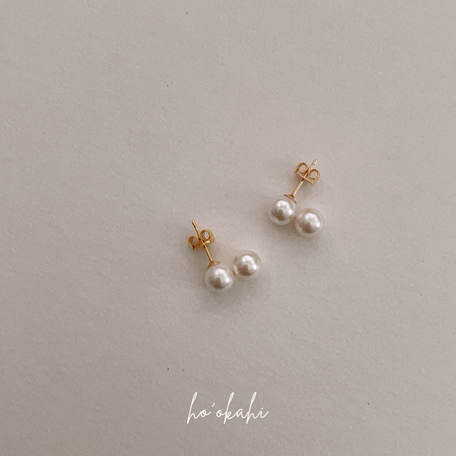 【2連】スティックパールピアス/イヤリング