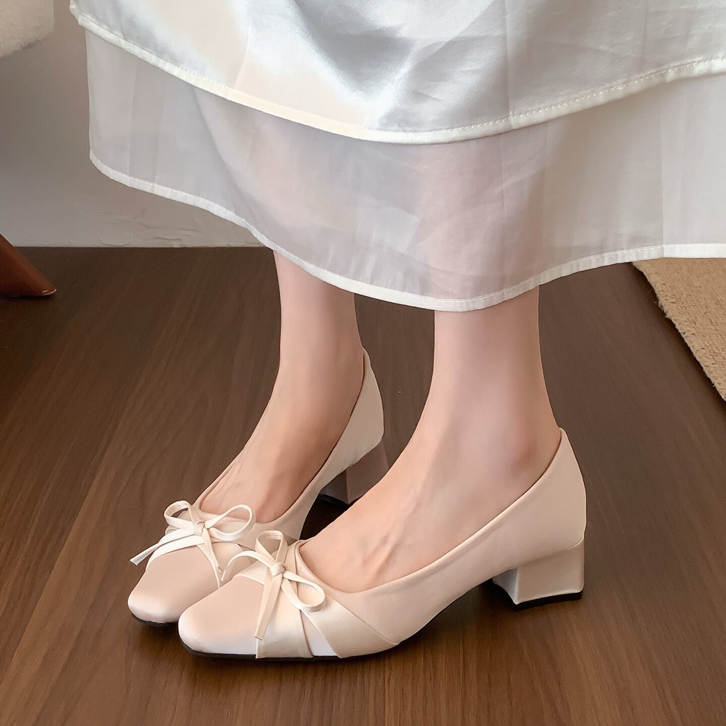 新春モデル ドレスに合う オープントゥ ブライズメイドシューズ ハイヒール22.5-24.5cm#1335