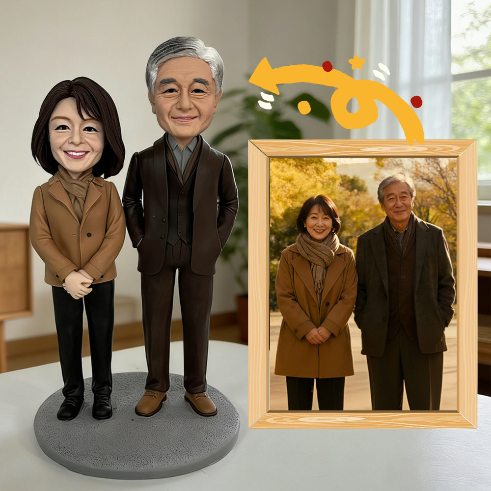 【二人オリジナルフィギュア】両親への結婚記念日プレゼントに最適！オーダーメイドフィギュア作成依頼金婚式銀婚式 お祝い