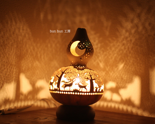 ひょうたんランプ--深夜の森- スタンドライト・テーブルランプ