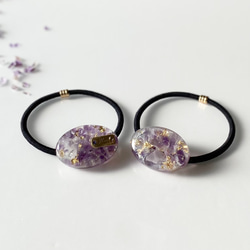 Crescent Ⅿoon ／ 大人 レジン ヘアゴム（ポニーフック） ／ ブラック