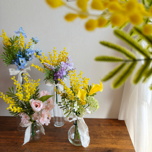 4色から選べるミモザの花束 送別 ギフト 春の超早割2026 インテリア