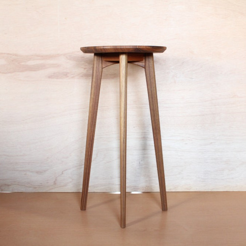 無垢材の花台 飾り台・チーク材・台座は丸・高さ70cm その他家具