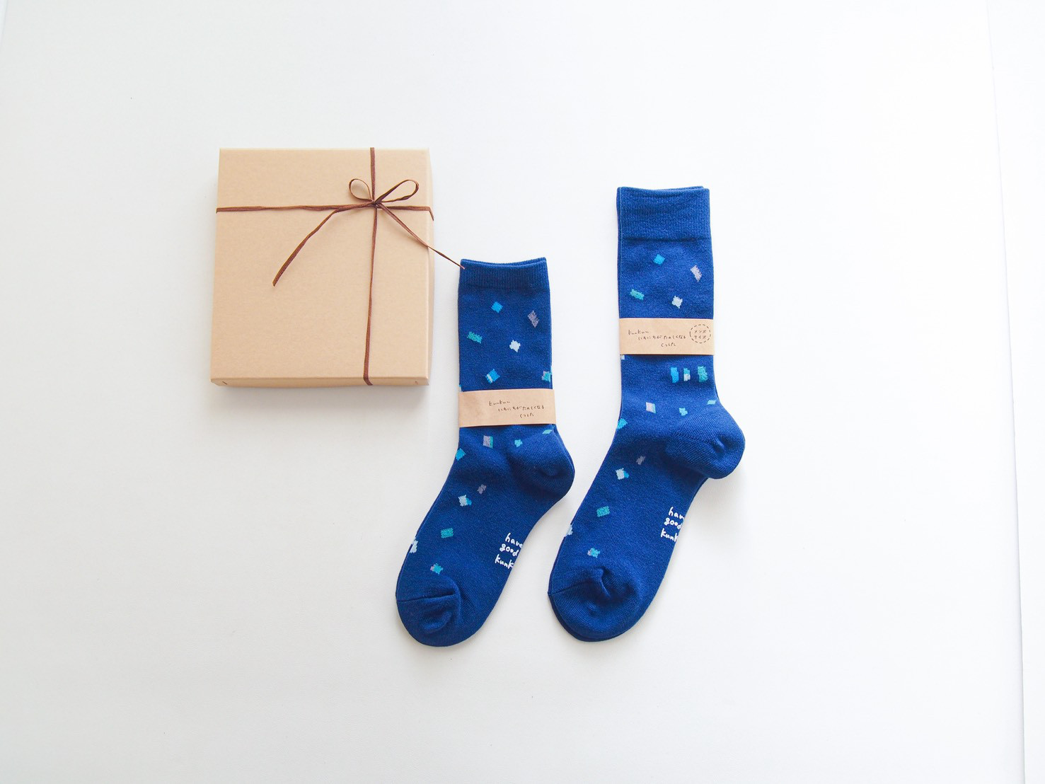 （足元こっそりお揃いくつした）こはくとう靴下（青）　/　ペア　ギフト　バレンタイン　いい夫婦の日　お揃い　ペア