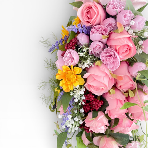 光触媒フラワー 春色ローズのスプリングスワッグ｜光触媒アーティ