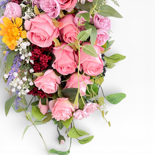 光触媒フラワー 春色ローズのスプリングスワッグ｜光触媒アーティ