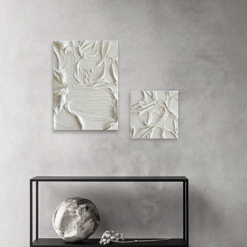 原画M・design・シャイニーホワイト/ 北欧 モダンアート 絵画