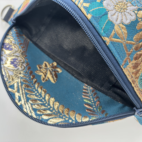 帯リメイク 辻ヶ花を クロスボディバッグ／スリングバッグ｜ゴールド