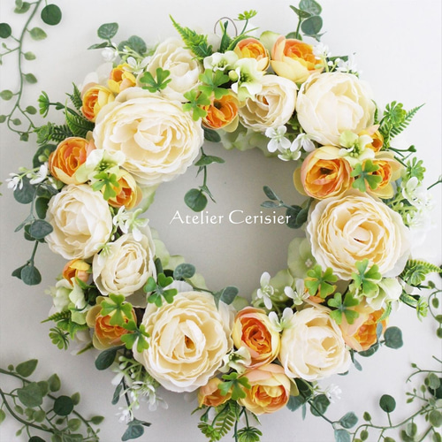 早割】☆ラナンキュラス リース＜アーティフィシャルフラワー