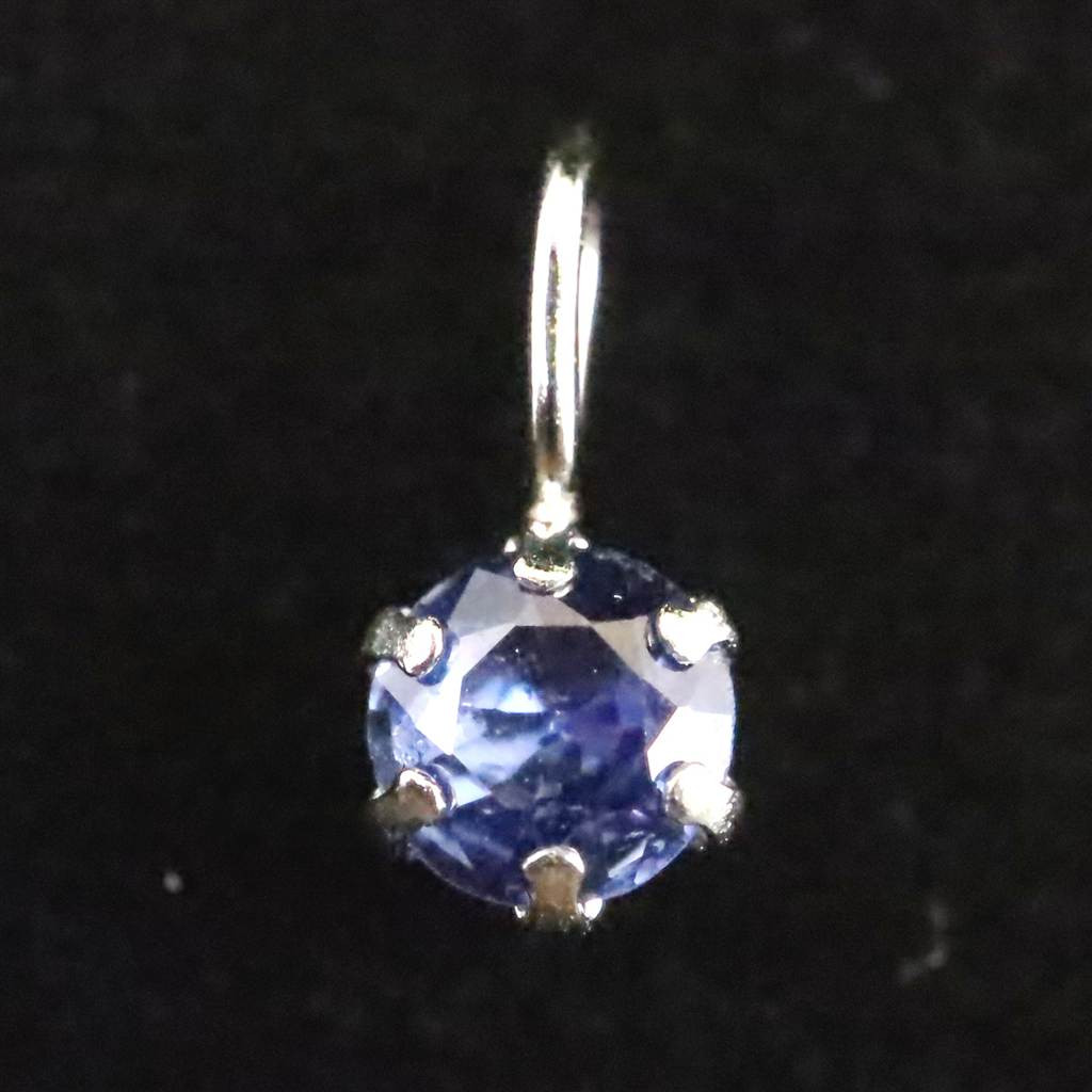 天然 ブルーサファイア　3mmラウンド ペンダント　Pt900  0.17ct #22063