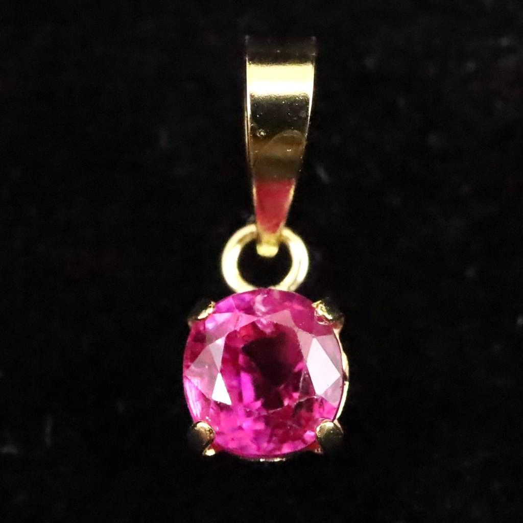 天然 未処理 ルビー 4.3X4.1mm オーバルカット ペンダント  K18YG   0.52ct   #83919 26,845円