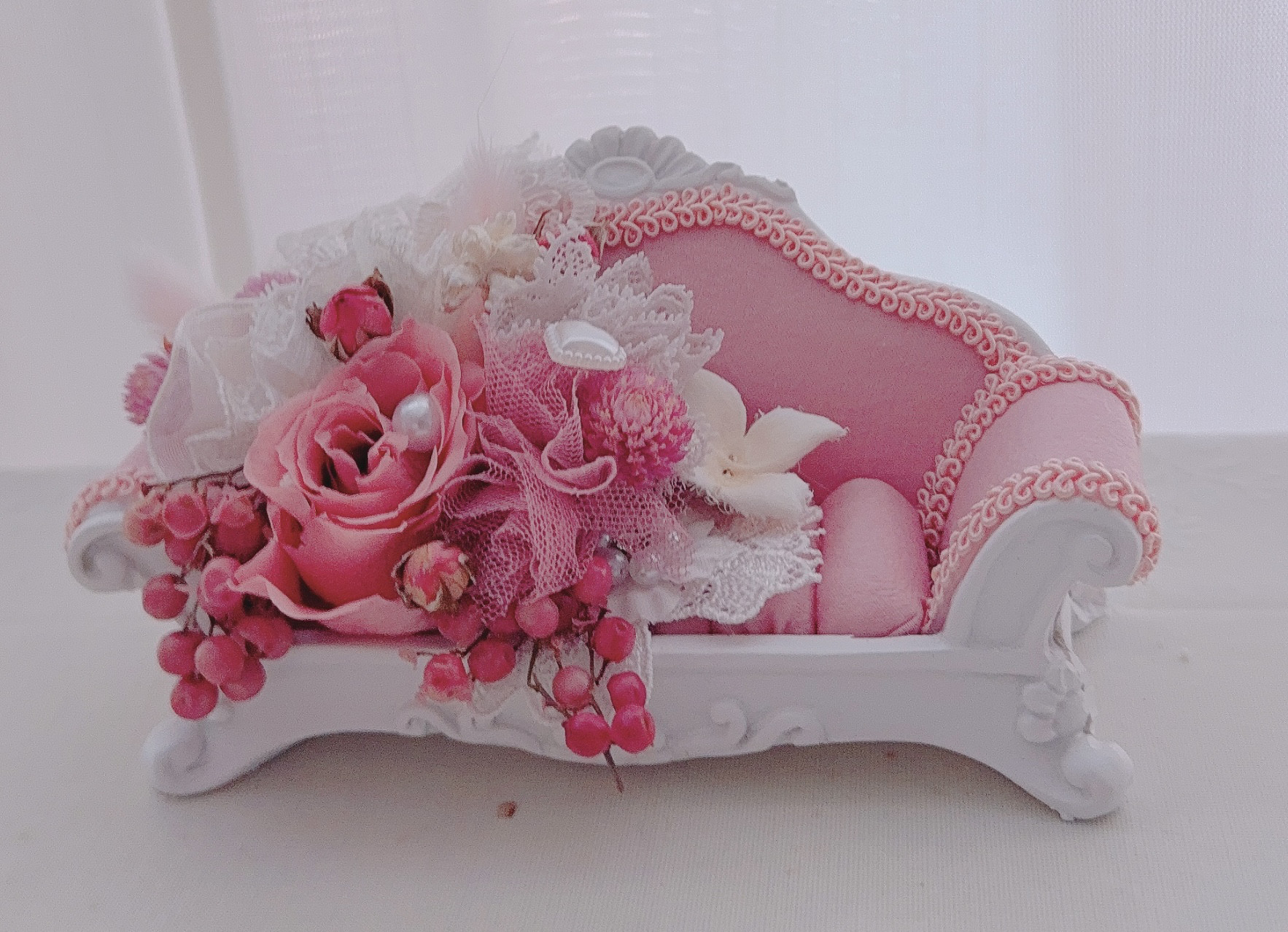 ❤️SALE❤️shabbyロイヤルクラシックソファー️(コーラルピンク)