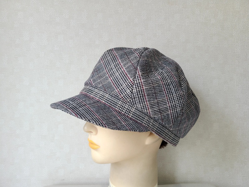 魅せる帽子☆【Creema 限定価格】グレンチェックのキャスケット～グレージュ