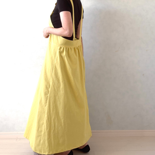 ふんわりエアリー ヴィンテージソフト加工 クロスエプロン【レモン