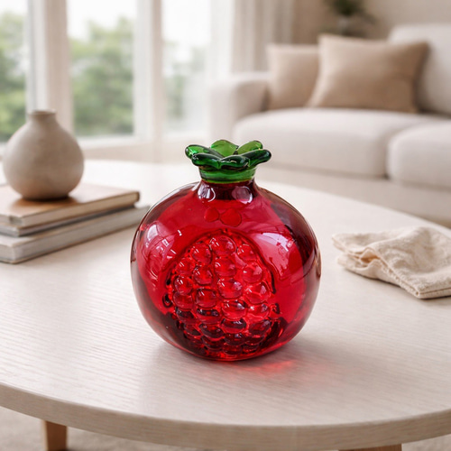 ガラスオブジェ｜可愛いザクロ置物・フルーツインテリア【efo12】 立体