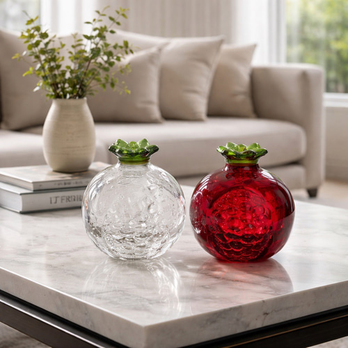 ガラスオブジェ｜可愛いザクロ置物・フルーツインテリア【efo12】 立体