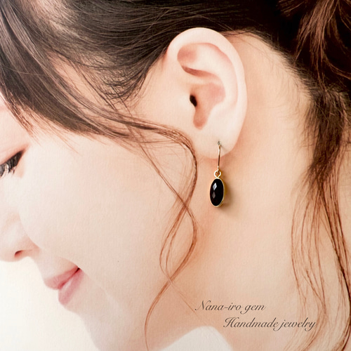 14kgf smokyquartz pierce ピアス（フック・チェーン） Nana-iro gem