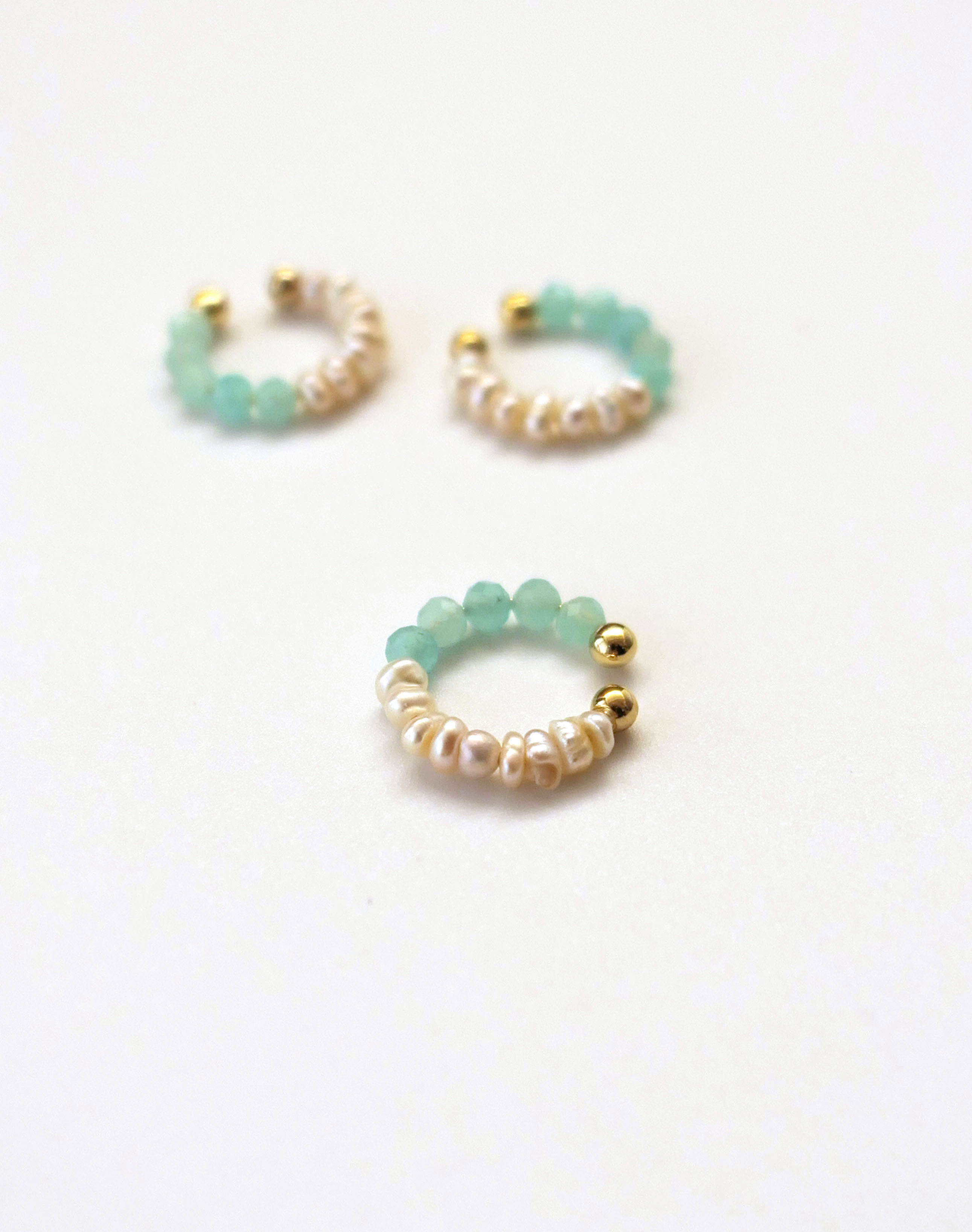 EAR CUFF | ソフトイヤーカフ パール＆アマゾナイト