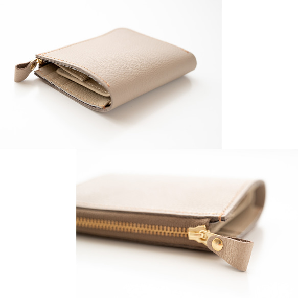 BOX型コインケース付き L字ウォレット 【 シュリンクレザー 】 名入れ 本革 ミニ財布 プレゼント HW55K 13枚目の画像