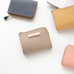 BOX型コインケース付き L字ウォレット 【 シュリンクレザー 】 名入れ 本革 ミニ財布 プレゼント HW55K 16枚目の画像